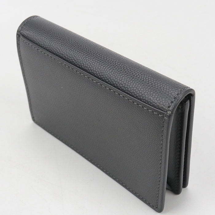 SAINT LAURENT Calfskin Business Card Case - Grey