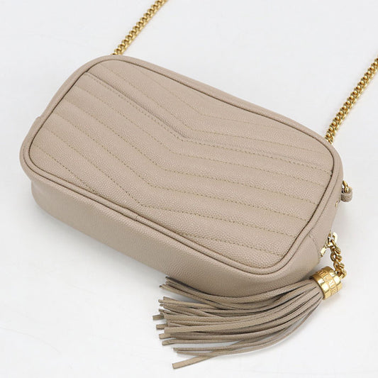 Saint Laurent ルー ミニバッグ カーフスキン チェーンショルダーバッグ - ベージュ