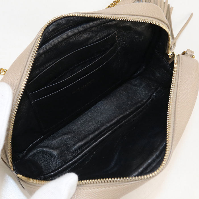 Saint Laurent ルー ミニバッグ カーフスキン チェーンショルダーバッグ - ベージュ