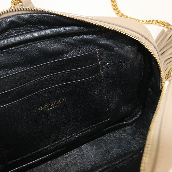 Saint Laurent ルー ミニバッグ カーフスキン チェーンショルダーバッグ - ベージュ