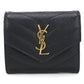 Saint Laurent Cassandra Matelasse Small Envelope Wallet in Caviar Leather - Black