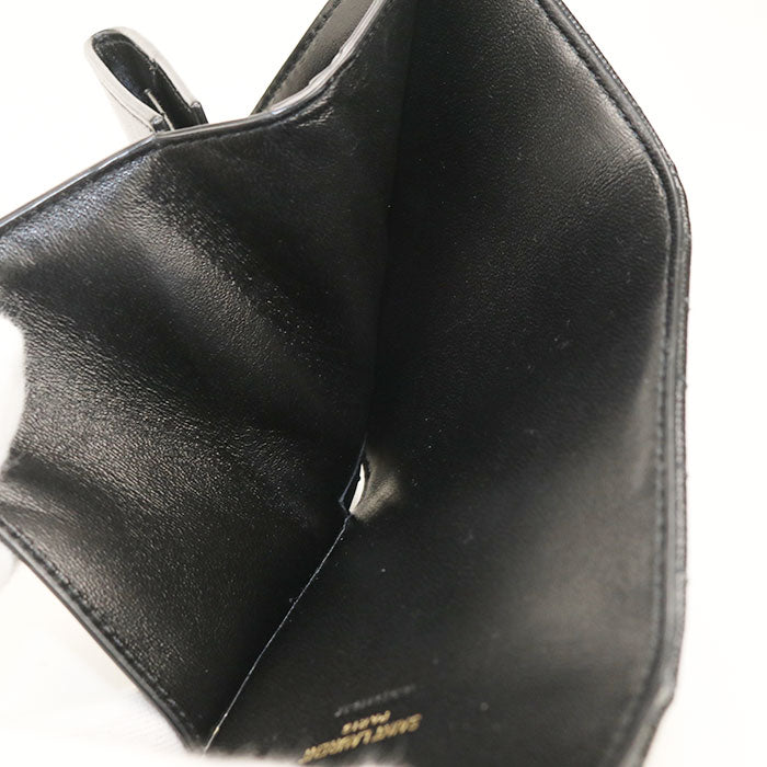 Saint Laurent Cassandra Matelasse Small Envelope Wallet in Caviar Leather - Black