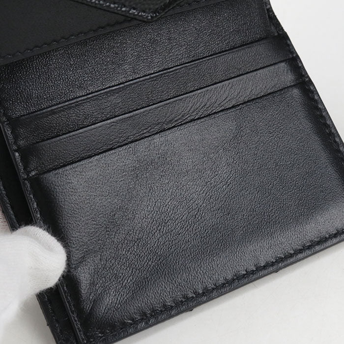 Saint Laurent Cassandra Matelasse Small Envelope Wallet in Caviar Leather - Black