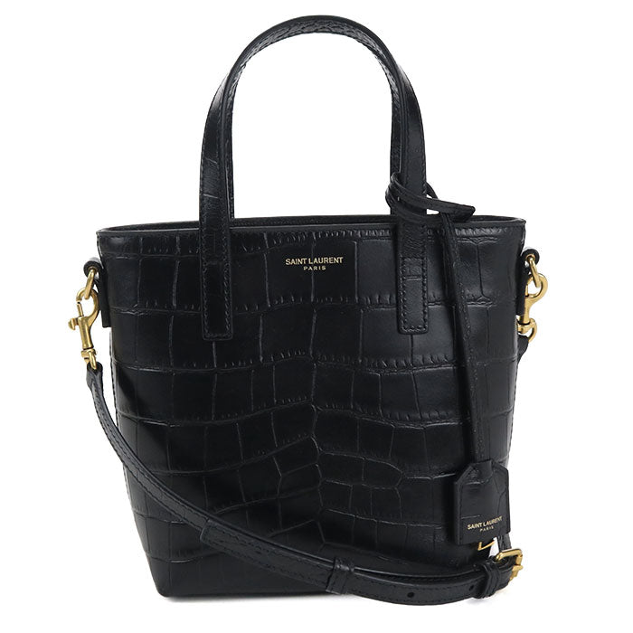 Saint Laurent ミニ トイ ショッピング カーフスキン ハンドバッグ ショルダーバッグ - ブラック