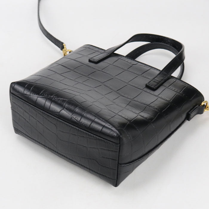 Saint Laurent ミニ トイ ショッピング カーフスキン ハンドバッグ ショルダーバッグ - ブラック