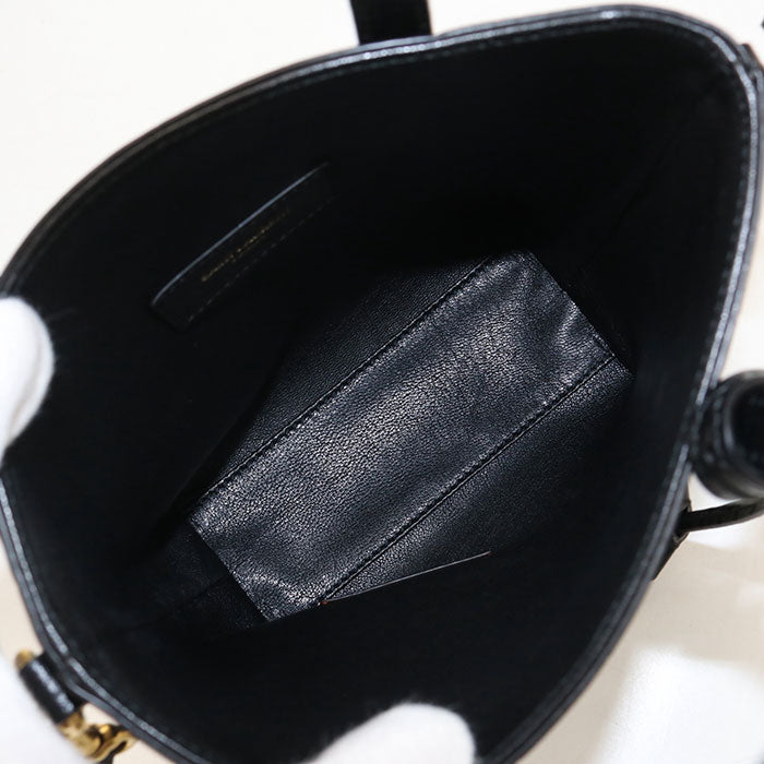 Saint Laurent ミニ トイ ショッピング カーフスキン ハンドバッグ ショルダーバッグ - ブラック