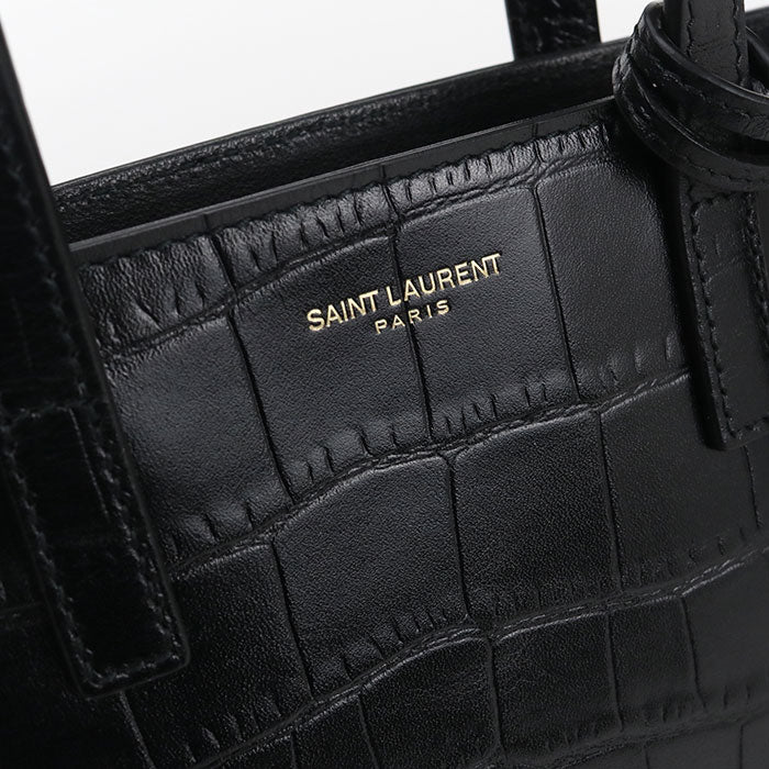 Saint Laurent ミニ トイ ショッピング カーフスキン ハンドバッグ ショルダーバッグ - ブラック