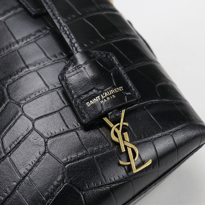 Saint Laurent ミニ トイ ショッピング カーフスキン ハンドバッグ ショルダーバッグ - ブラック