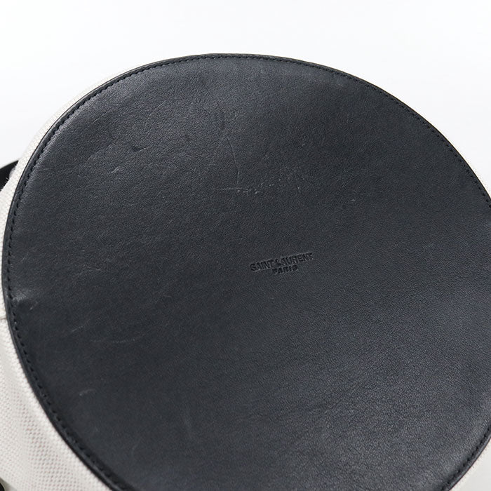 Saint Laurent リヴ ゴーシュ キャンバス バケットバッグ ショルダーバッグ - ホワイト