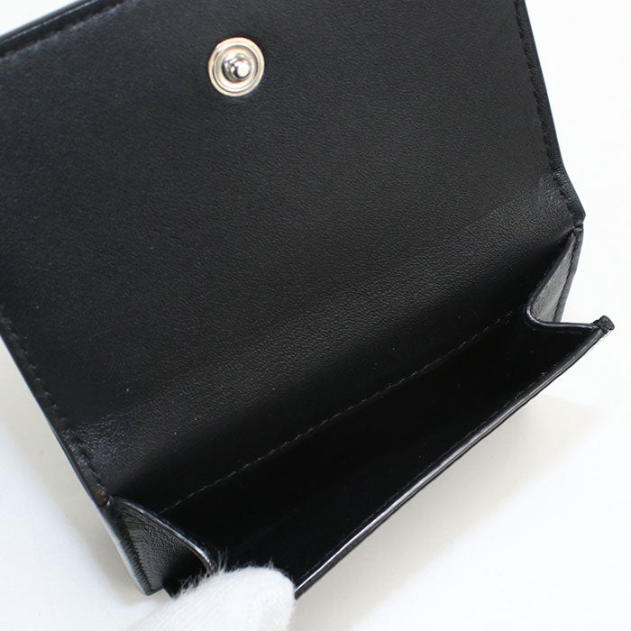 Saint Laurent カサンドラ タイニーウォレット パテントレザー 三つ折り財布 コンパクトウォレット - ブラック