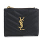 Saint Laurent カサンドラ モノグラム キャビアスキン 二つ折り財布 コンパクトウォレット - ブラック