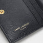 Saint Laurent カサンドラ モノグラム キャビアスキン 二つ折り財布 コンパクトウォレット - ブラック