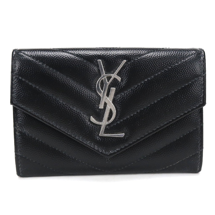 SAINT LAURENT【サンローラン】 414404 スモール エンベロープウォレット モノグラム 二つ折り財布 カーフ レディース
