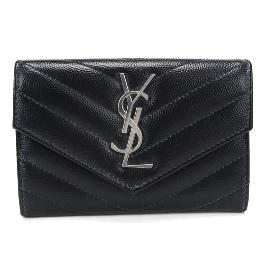 SAINT LAURENT 414404 スモール エンベロープウォレット モノグラム 二つ折り財布 カーフ レディース