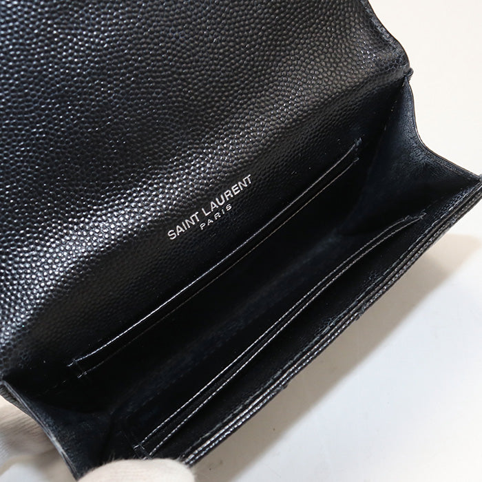 SAINT LAURENT【サンローラン】 414404 スモール エンベロープウォレット モノグラム 二つ折り財布 カーフ レディース
