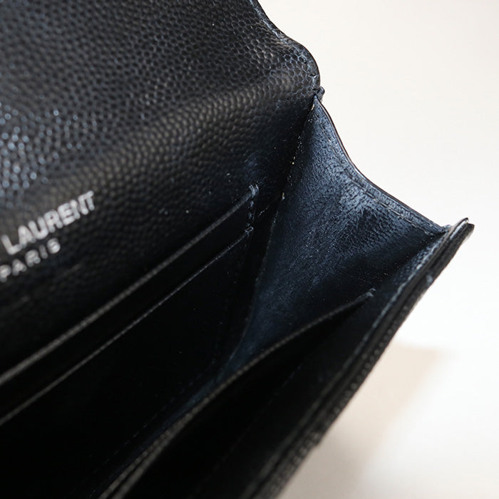 SAINT LAURENT【サンローラン】 414404 スモール エンベロープウォレット モノグラム 二つ折り財布 カーフ レディース