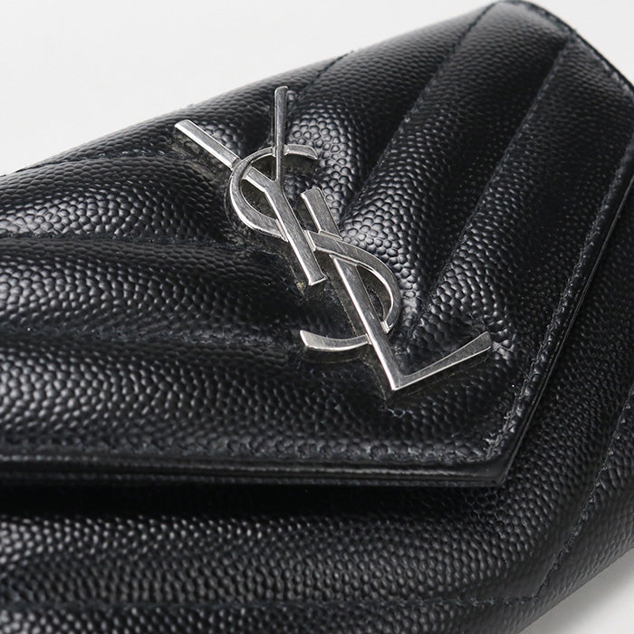 SAINT LAURENT【サンローラン】 414404 スモール エンベロープウォレット モノグラム 二つ折り財布 カーフ レディース