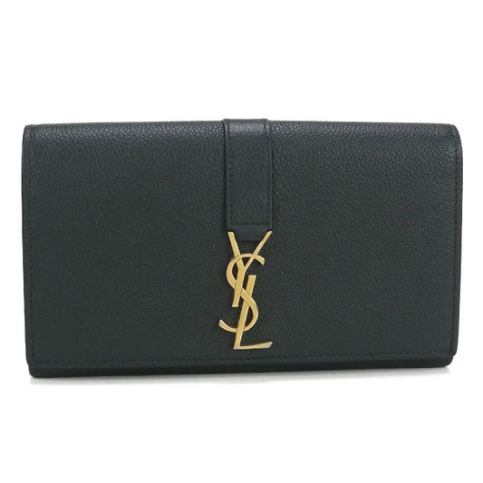 SAINT LAURENT Leather Long Wallet - Green