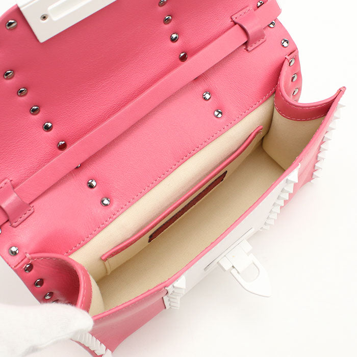 Valentino Rockstud Calfskin Shoulder Bag - Pink and White