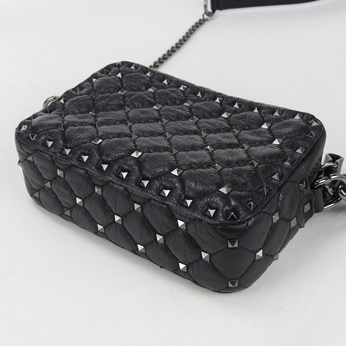 Valentino ロックスタッズ スパイク ナッパレザー ショルダーバッグ - ブラック