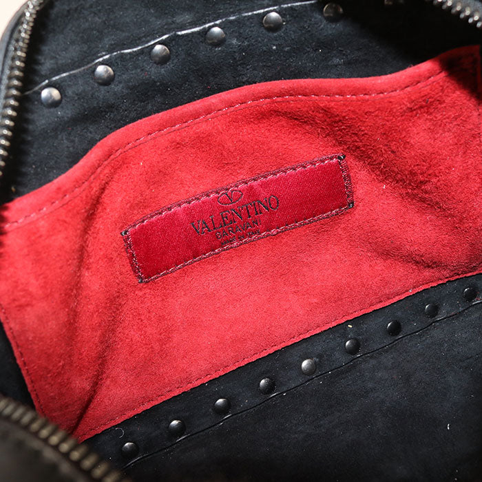 Valentino ロックスタッズ スパイク ナッパレザー ショルダーバッグ - ブラック