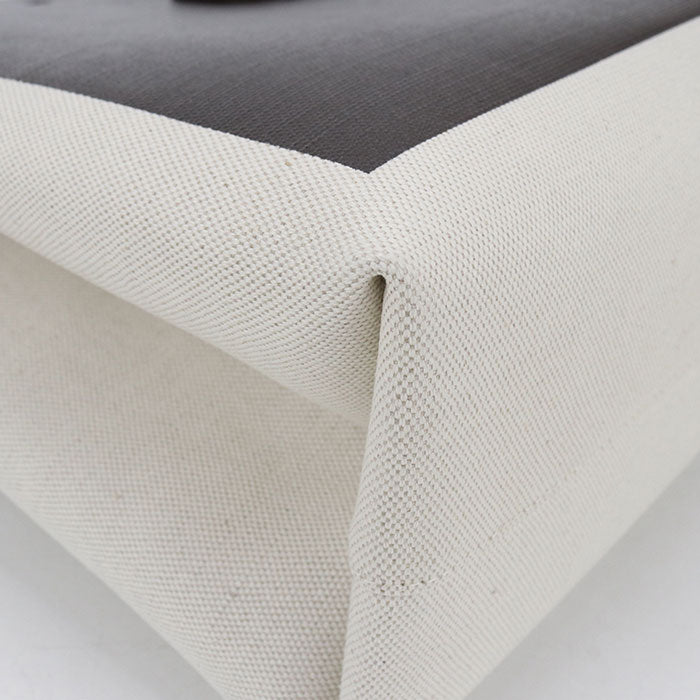 Valentino V Logo Signature Shopping Bag Canvas Tote Bag Shoulder Bag - Brown and White