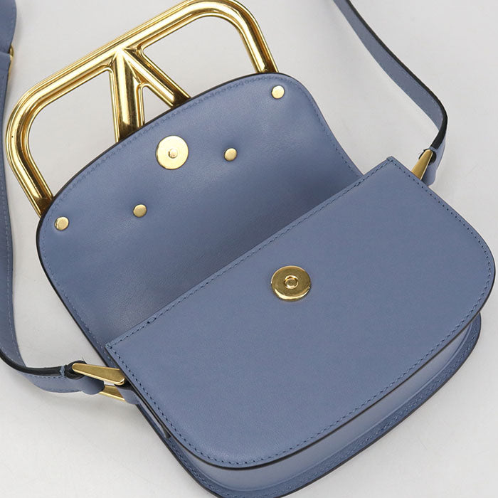 Valentino スーパーVEE カーフスキン ショルダーバッグ - ブルー
