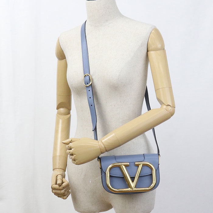 Valentino スーパーVEE カーフスキン ショルダーバッグ - ブルー