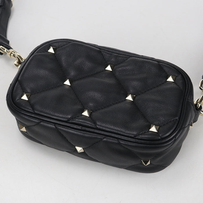 Valentino ロックスタッズ カーフレザー ショルダーバッグ - ブラック