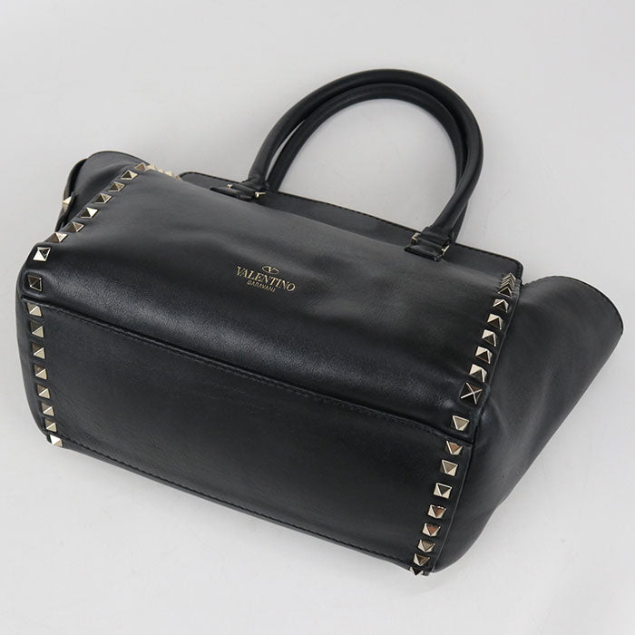 Valentino Rockstud Leather Handbag/Shoulder Bag - Black