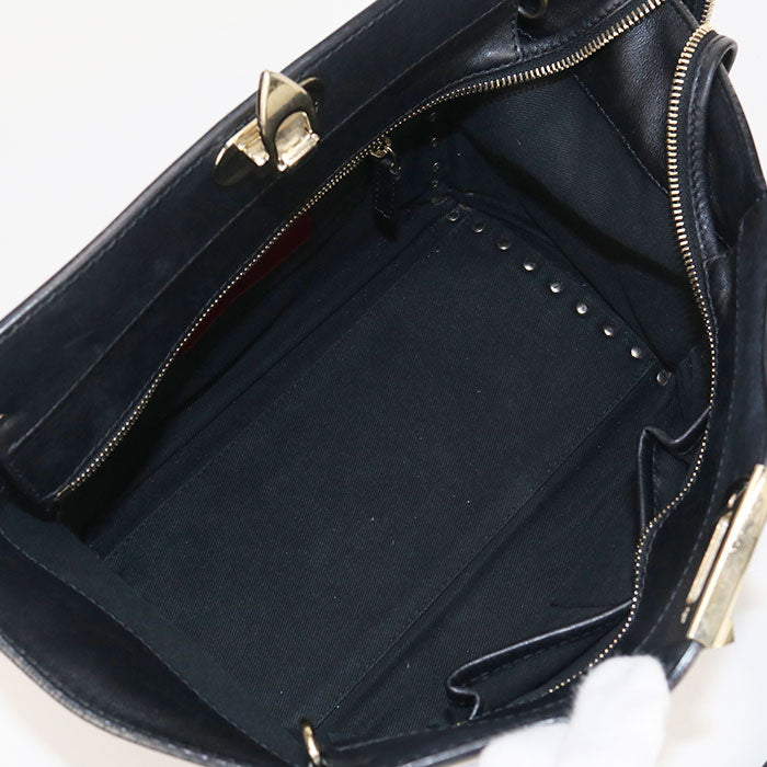 Valentino Rockstud Leather Handbag/Shoulder Bag - Black