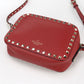 Valentino Rockstud Leather Shoulder Bag - Red