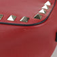 Valentino Rockstud Leather Shoulder Bag - Red