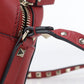 Valentino Rockstud Leather Shoulder Bag - Red
