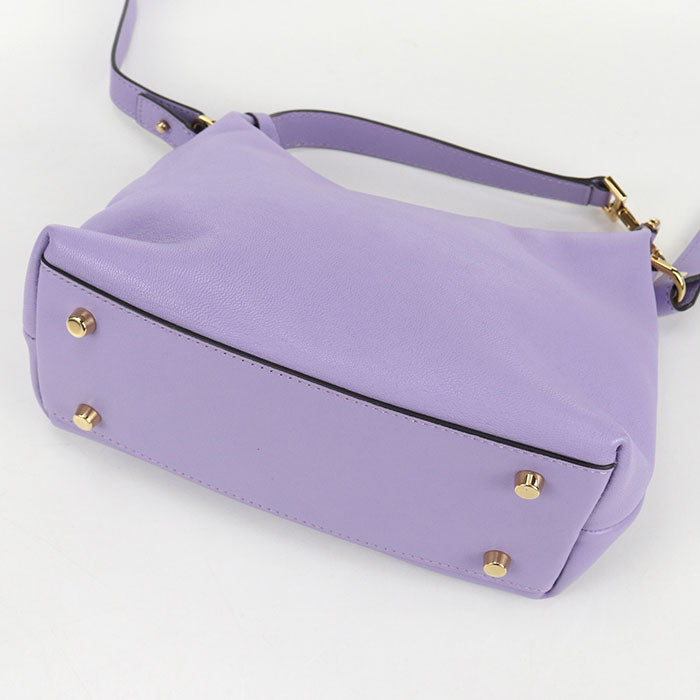 Gianni Versace タグ ナッパ ホーボーバッグ ラムスキン ハンドバッグ ショルダーバッグ - パープル