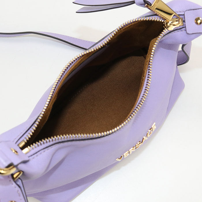 Gianni Versace タグ ナッパ ホーボーバッグ ラムスキン ハンドバッグ ショルダーバッグ - パープル