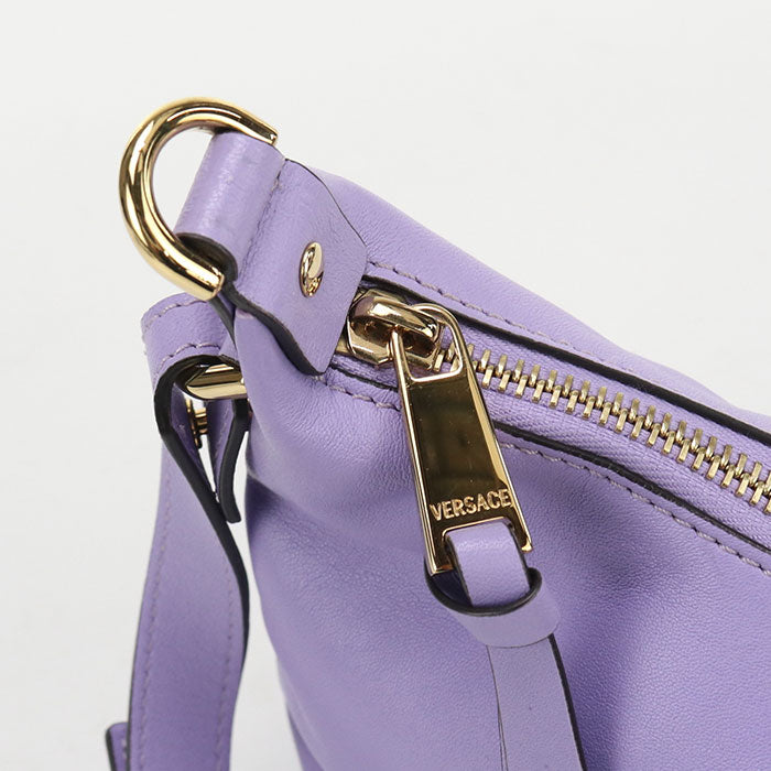 Gianni Versace タグ ナッパ ホーボーバッグ ラムスキン ハンドバッグ ショルダーバッグ - パープル