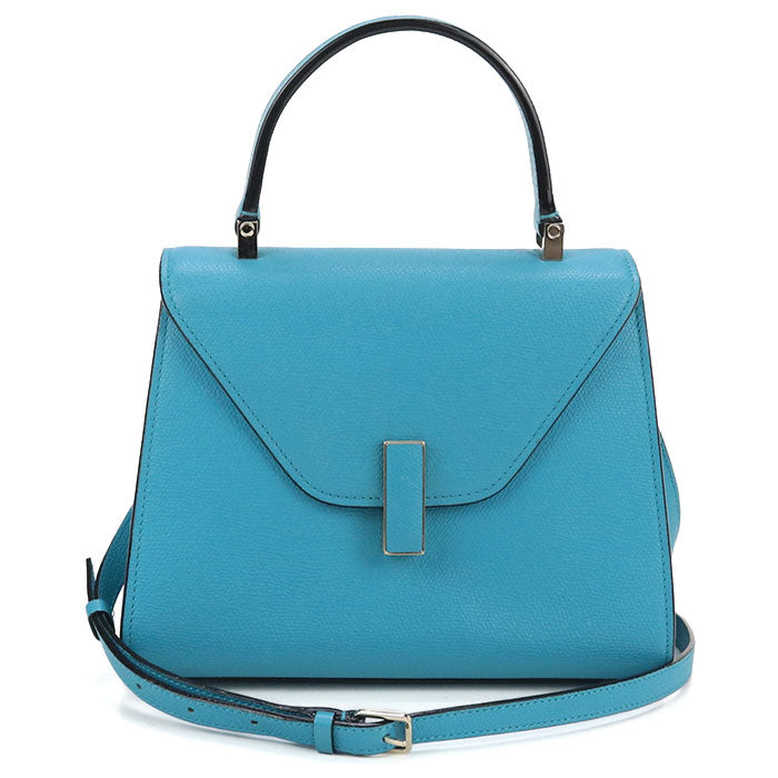 Valextra Iside Calfskin Top Handle Handbag/Shoulder Bag - Blue